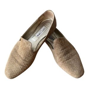 Jimmy Choo Tan Suede Studded Flats